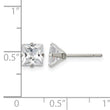 Stainless Steel Polished 6mm Square CZ Stud Post Earrings - Birthstone Company