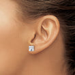Chisel Stainless Steel Polished 7mm Square CZ Stud Post Earrings