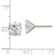 Chisel Stainless Steel Polished 7mm Square CZ Stud Post Earrings