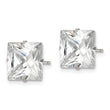 Chisel Stainless Steel Polished 10mm Square CZ Stud Post Earrings