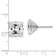 Chisel Stainless Steel Polished 10mm Square CZ Stud Post Earrings