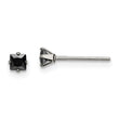 Chisel Stainless Steel Polished 3mm Black Square CZ Stud Post Earrings