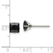 Chisel Stainless Steel Polished 6mm Black Square CZ Stud Post Earrings