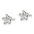 Stainless Steel Polished 5mm Star CZ Stud Post Earrings