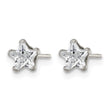 Stainless Steel Polished 5mm Star CZ Stud Post Earrings - Birthstone Company