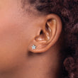 Stainless Steel Polished 5mm Star CZ Stud Post Earrings
