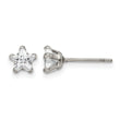 Stainless Steel Polished 5mm Star CZ Stud Post Earrings - Birthstone Company