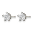 Stainless Steel Polished 6mm Star CZ Stud Post Earrings - Birthstone Company