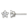 Stainless Steel Polished 6mm Star CZ Stud Post Earrings - Birthstone Company
