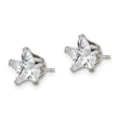 Stainless Steel Polished 8mm Star CZ Stud Post Earrings