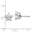 Stainless Steel Polished 8mm Star CZ Stud Post Earrings