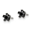 Chisel Stainless Steel Polished 4mm Black Star CZ Stud Post Earrings - Birthstone Company