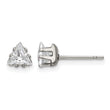 Stainless Steel Polished 5mm Triangle CZ Stud Post Earrings - Birthstone Company