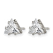 Stainless Steel Polished 6mm Triangle CZ Stud Post Earrings - Birthstone Company