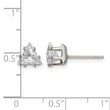 Stainless Steel Polished 6mm Triangle CZ Stud Post Earrings - Birthstone Company