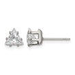 Stainless Steel Polished 6mm Triangle CZ Stud Post Earrings - Birthstone Company