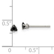 Chisel Stainless Steel Polished 3mm Black Triangle CZ Stud Post Earrings