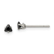 Chisel Stainless Steel Polished 3mm Black Triangle CZ Stud Post Earrings