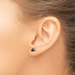 Chisel Stainless Steel Polished 4mm Black Triangle CZ Stud Post Earrings