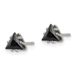 Stainless Steel Polished 5mm Black Triangle CZ Stud Post Earrings