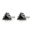 Stainless Steel Polished 5mm Black Triangle CZ Stud Post Earrings - Birthstone Company