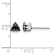 Stainless Steel Polished 5mm Black Triangle CZ Stud Post Earrings - Birthstone Company