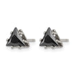Stainless Steel Polished 6mm Black Triangle CZ Stud Post Earrings - Birthstone Company