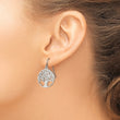 Stainless Steel Polished Tree of Life Cut-out Shepherd Hook Earrings