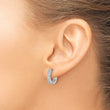 Chisel Stainless Steel Polished with 1 Row of CZ 2.3mm Hinged Hoop Earrings