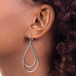 Chisel Stainless Steel Polished Double Teardrop Dangle Leverback Earrings