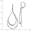 Chisel Stainless Steel Polished Double Teardrop Dangle Leverback Earrings