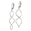 Stainless Steel Polished Twist Dangle Leverback Earrings