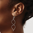 Stainless Steel Polished Twist Dangle Leverback Earrings