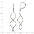 Stainless Steel Polished Twist Dangle Leverback Earrings