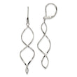 Chisel Stainless Steel Polished Twist Dangle Leverback Earrings