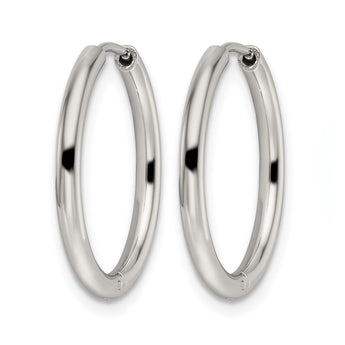 Stainless Steel Polished 19.60mm Endless Hinged Hoops - Birthstone Company