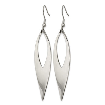 Stainless Steel Polished Shepherd Hook Dangle Earrings - Birthstone Company
