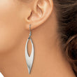 Stainless Steel Polished Shepherd Hook Dangle Earrings - Birthstone Company