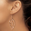 Stainless Steel Polished Rose IP-plated Shepherd Hook Dangle Earrings