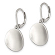 Chisel Stainless Steel Polished Curved Disk Dangle Leverback Earrings