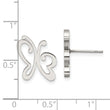 Chisel Stainless Steel Polished Butterfly Post Earrings