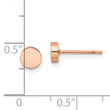 Stainless Steel Polished Rose IP-plated Circle Post Earrings