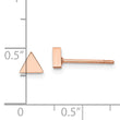 Chisel Stainless Steel Polished Rose IP-plated Triangle Post Earrings