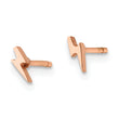 Stainless Steel Polished Rose IP-plated Lightning Bolt Post Earrings