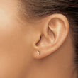 Stainless Steel Polished Rose IP-plated Lightning Bolt Post Earrings