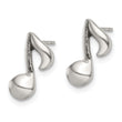 Stainless Steel Polished Music Note Post Earrings