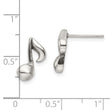 Stainless Steel Polished Music Note Post Earrings