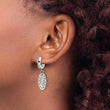 Stainless Steel Polished Flower Hinged Hoop Dangle Earrings - Birthstone Company