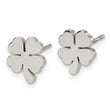 Chisel Stainless Steel Polished Four Leaf Clover Post Earrings