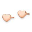 Stainless Steel Polished Rose IP-plated Heart Post Earrings